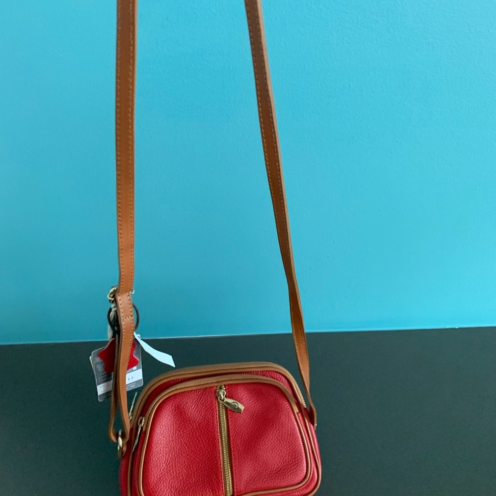 Valentina Red Leather Crossbody Bag
